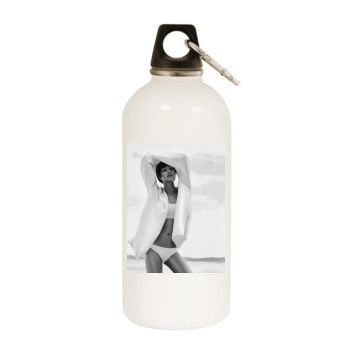 Irina Shayk White Water Bottle With Carabiner