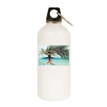 Irina Shayk White Water Bottle With Carabiner