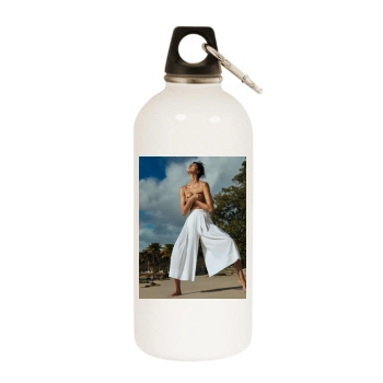 Irina Shayk White Water Bottle With Carabiner