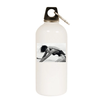 Irina Shayk White Water Bottle With Carabiner