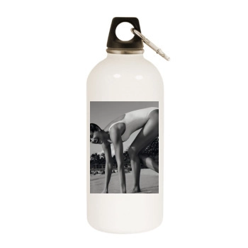 Irina Shayk White Water Bottle With Carabiner