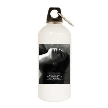 Irina Shayk White Water Bottle With Carabiner