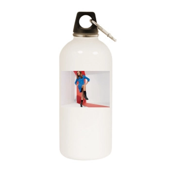 Irina Shayk White Water Bottle With Carabiner