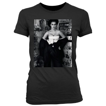 Irina Shayk Women's Junior Cut Crewneck T-Shirt