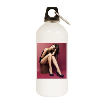 Irina Shayk White Water Bottle With Carabiner