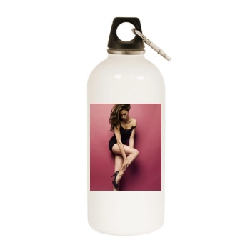 Irina Shayk White Water Bottle With Carabiner