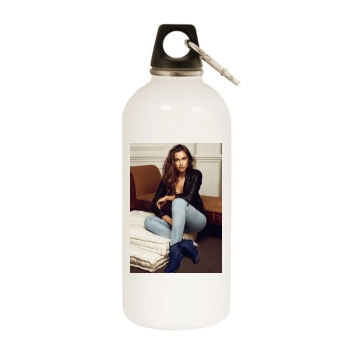 Irina Shayk White Water Bottle With Carabiner