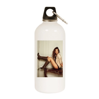 Irina Shayk White Water Bottle With Carabiner