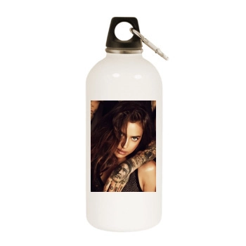 Irina Shayk White Water Bottle With Carabiner