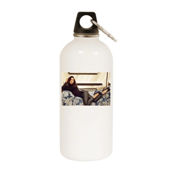 Irina Shayk White Water Bottle With Carabiner