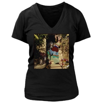 Irina Shayk Women's Deep V-Neck TShirt