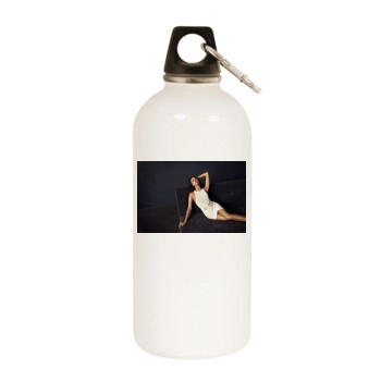 Irina Shayk White Water Bottle With Carabiner