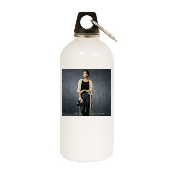 Irina Shayk White Water Bottle With Carabiner