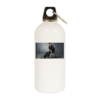 Irina Shayk White Water Bottle With Carabiner