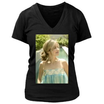 Julie Gonzalo Women's Deep V-Neck TShirt