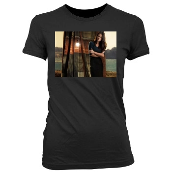 Evangeline Lilly Women's Junior Cut Crewneck T-Shirt