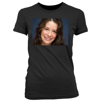 Evangeline Lilly Women's Junior Cut Crewneck T-Shirt