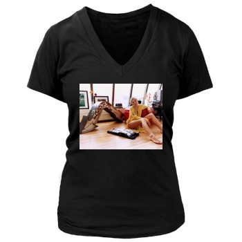 Jaime King Women's Deep V-Neck TShirt