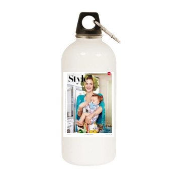 Jaime King White Water Bottle With Carabiner