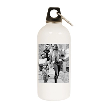 Jaime King White Water Bottle With Carabiner