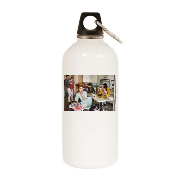 Jaime King White Water Bottle With Carabiner