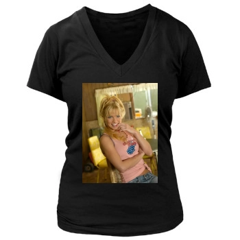 Jaime Pressly Women's Deep V-Neck TShirt