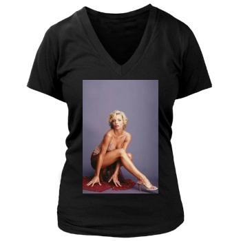 Jaime Pressly Women's Deep V-Neck TShirt