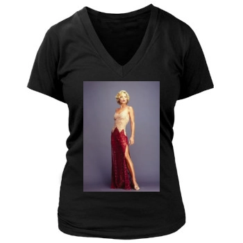 Jaime Pressly Women's Deep V-Neck TShirt