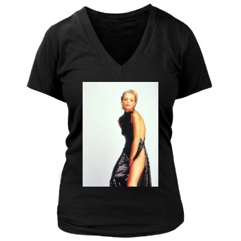 Jaime Pressly Women's Deep V-Neck TShirt