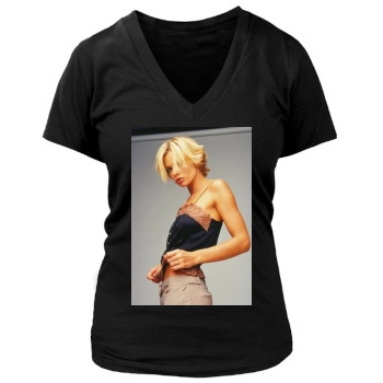 Jaime Pressly Women's Deep V-Neck TShirt