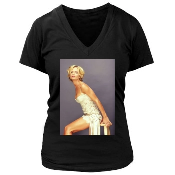 Jaime Pressly Women's Deep V-Neck TShirt