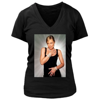 Jaime Pressly Women's Deep V-Neck TShirt