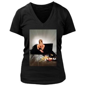 Jaime Pressly Women's Deep V-Neck TShirt