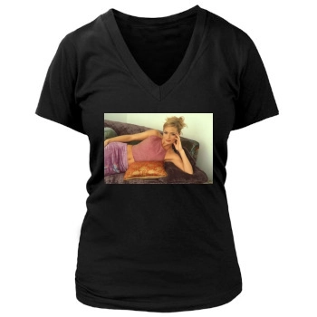 Jaime Pressly Women's Deep V-Neck TShirt