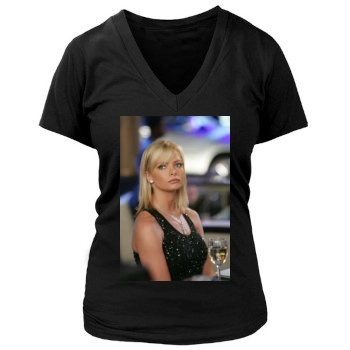 Jaime Pressly Women's Deep V-Neck TShirt