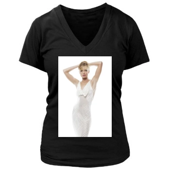 Jaime Pressly Women's Deep V-Neck TShirt