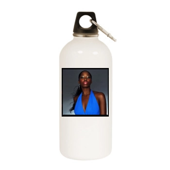 Jamelia White Water Bottle With Carabiner