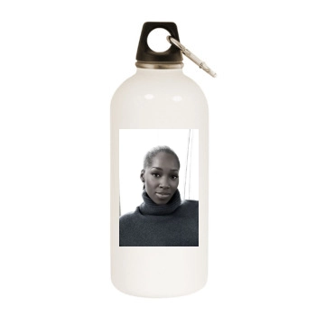 Jamelia White Water Bottle With Carabiner