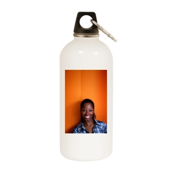 Jamelia White Water Bottle With Carabiner