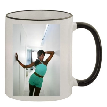 Jamelia 11oz Colored Rim & Handle Mug