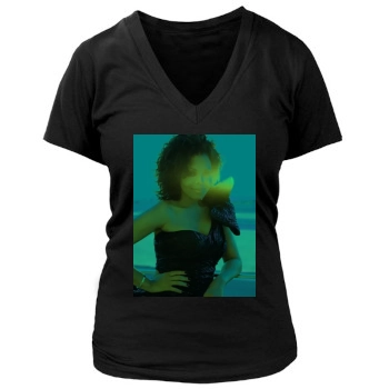 Janet Jackson Women's Deep V-Neck TShirt