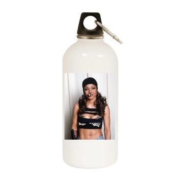 Janet Jackson White Water Bottle With Carabiner