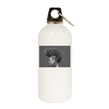 Janet Jackson White Water Bottle With Carabiner