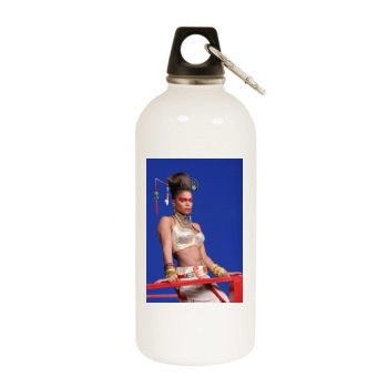 Janet Jackson White Water Bottle With Carabiner