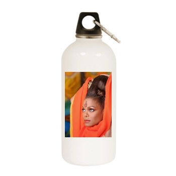 Janet Jackson White Water Bottle With Carabiner