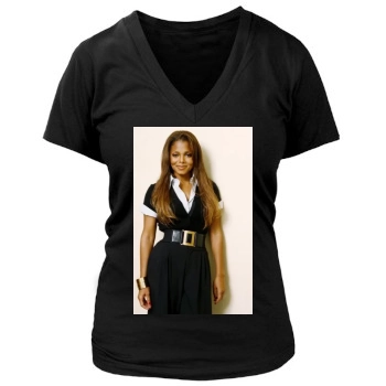 Janet Jackson Women's Deep V-Neck TShirt