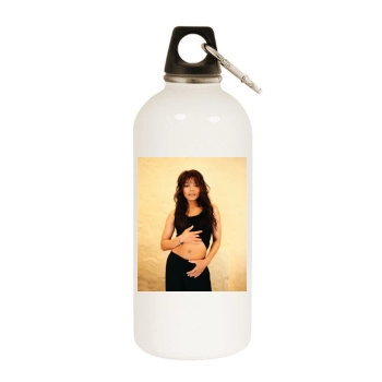 Janet Jackson White Water Bottle With Carabiner