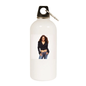 Janet Jackson White Water Bottle With Carabiner