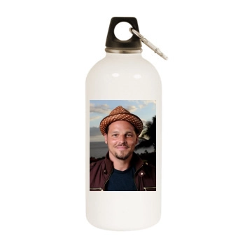 Justin Chambers White Water Bottle With Carabiner