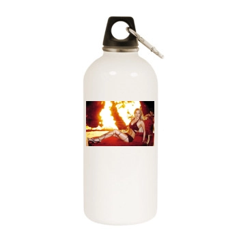 Jeanette Biedermann White Water Bottle With Carabiner